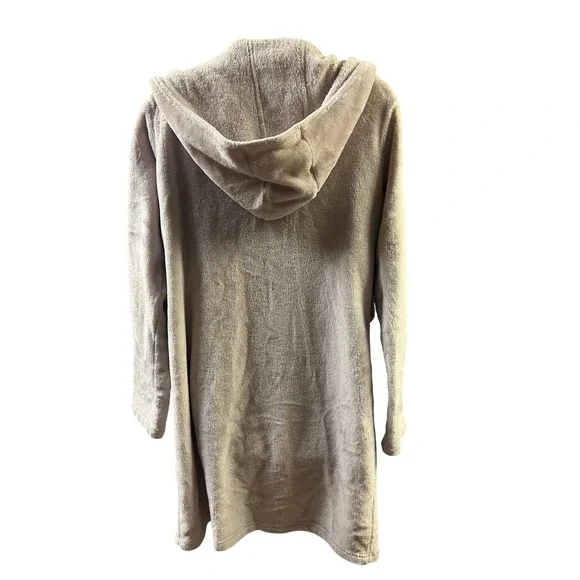 UGG Hooded Miranda Robe Plush Cardigan‎ Cozy Loungewear Spa Moonbeam Taupe LG - Picture 5 of 10